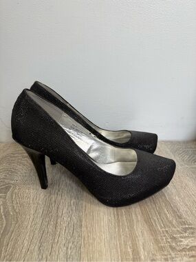 Maurices Black Glitter High Heel Pumps